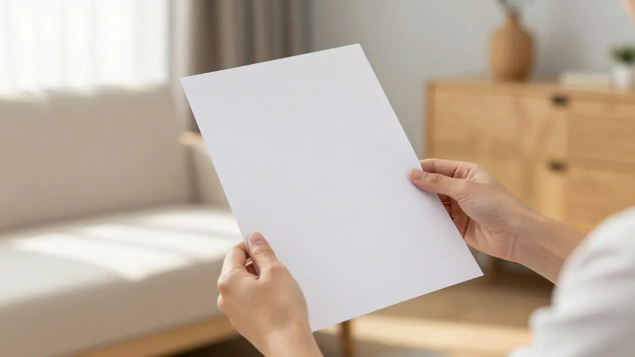Dve ruky držiace papier v pokojnej atmosfére liečebnej miestnosti, symbolizujúce dôveru.